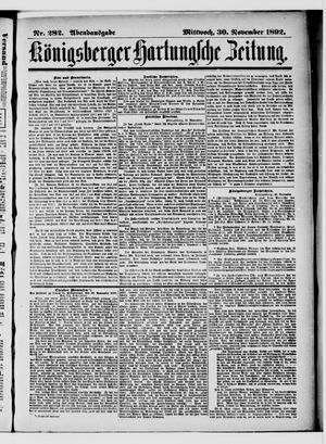Königsberger Hartungsche Zeitung on Nov 30, 1892