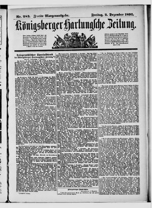 Königsberger Hartungsche Zeitung vom 02.12.1892