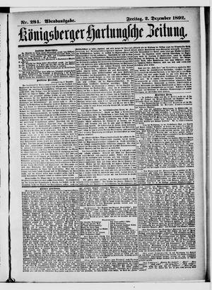 Königsberger Hartungsche Zeitung vom 02.12.1892