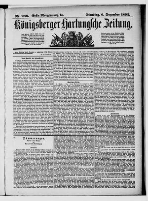 Königsberger Hartungsche Zeitung vom 06.12.1892