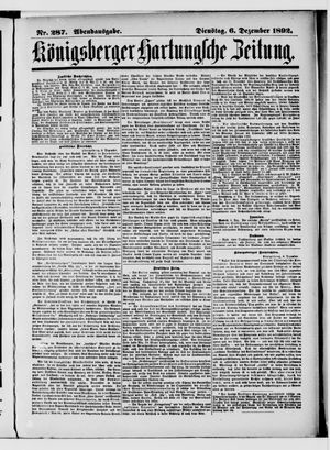 Königsberger Hartungsche Zeitung vom 06.12.1892