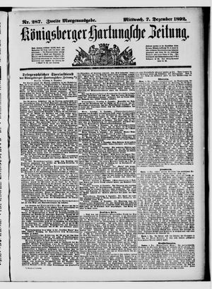 Königsberger Hartungsche Zeitung vom 07.12.1892