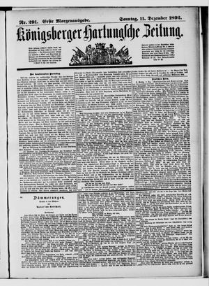 Königsberger Hartungsche Zeitung vom 11.12.1892