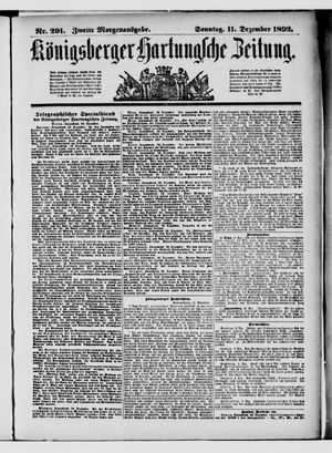 Königsberger Hartungsche Zeitung vom 11.12.1892