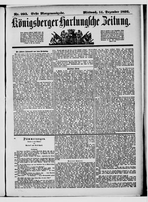 Königsberger Hartungsche Zeitung vom 14.12.1892