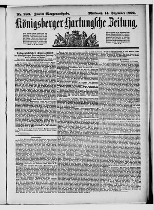 Königsberger Hartungsche Zeitung vom 14.12.1892