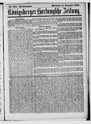 Königsberger Hartungsche Zeitung vom 14.12.1892