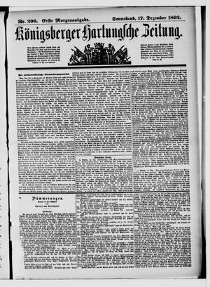 Königsberger Hartungsche Zeitung on Dec 17, 1892