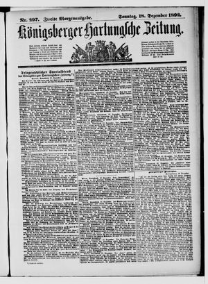 Königsberger Hartungsche Zeitung vom 18.12.1892