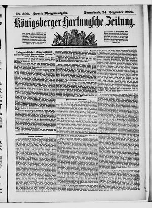 Königsberger Hartungsche Zeitung vom 24.12.1892