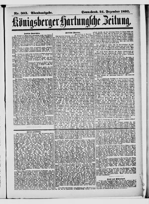Königsberger Hartungsche Zeitung vom 24.12.1892
