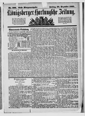 Königsberger Hartungsche Zeitung vom 30.12.1892