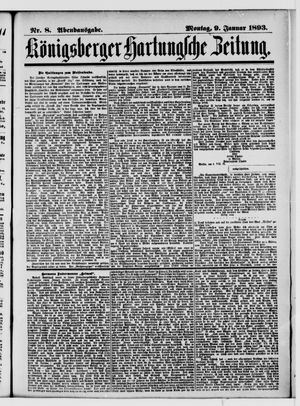 Königsberger Hartungsche Zeitung vom 09.01.1893