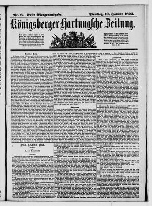 Königsberger Hartungsche Zeitung vom 10.01.1893