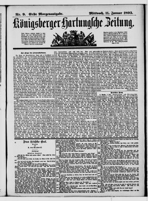 Königsberger Hartungsche Zeitung vom 11.01.1893