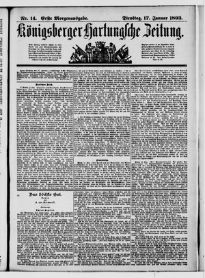 Königsberger Hartungsche Zeitung vom 17.01.1893