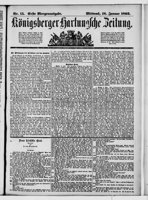 Königsberger Hartungsche Zeitung vom 18.01.1893
