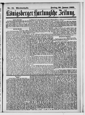 Königsberger Hartungsche Zeitung vom 20.01.1893
