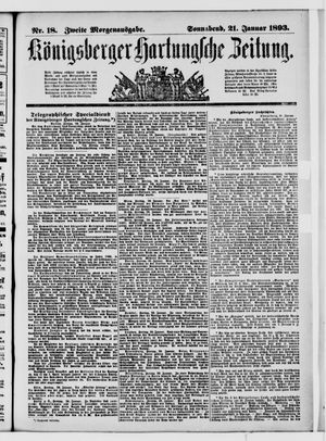 Königsberger Hartungsche Zeitung vom 21.01.1893