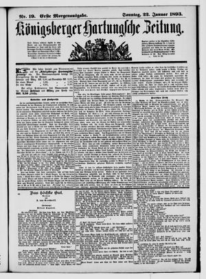 Königsberger Hartungsche Zeitung vom 22.01.1893
