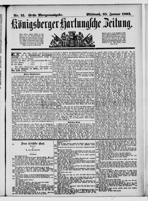 Königsberger Hartungsche Zeitung on Jan 25, 1893