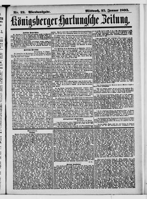 Königsberger Hartungsche Zeitung vom 25.01.1893