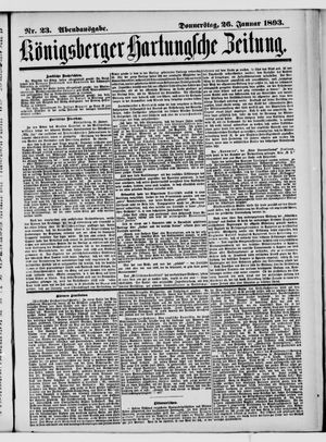 Königsberger Hartungsche Zeitung vom 26.01.1893