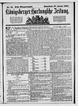 Königsberger Hartungsche Zeitung on Jan 28, 1893