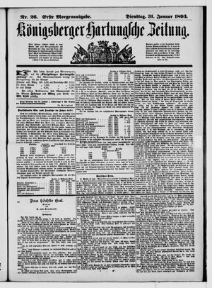 Königsberger Hartungsche Zeitung on Jan 31, 1893