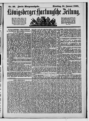 Königsberger Hartungsche Zeitung vom 31.01.1893