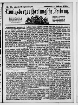 Königsberger Hartungsche Zeitung vom 04.02.1893