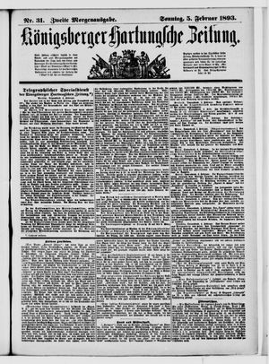 Königsberger Hartungsche Zeitung vom 05.02.1893