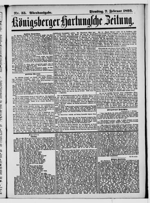 Königsberger Hartungsche Zeitung vom 07.02.1893