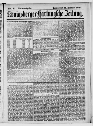 Königsberger Hartungsche Zeitung on Feb 11, 1893