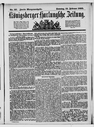 Königsberger Hartungsche Zeitung vom 12.02.1893