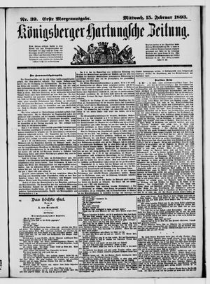 Königsberger Hartungsche Zeitung vom 15.02.1893