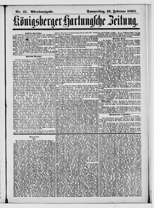 Königsberger Hartungsche Zeitung on Feb 16, 1893