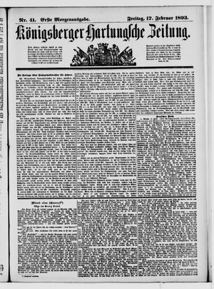 Königsberger Hartungsche Zeitung vom 17.02.1893