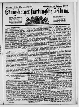 Königsberger Hartungsche Zeitung vom 18.02.1893