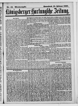 Königsberger Hartungsche Zeitung vom 18.02.1893