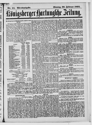 Königsberger Hartungsche Zeitung vom 20.02.1893