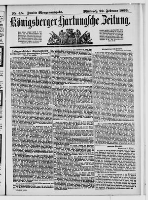 Königsberger Hartungsche Zeitung on Feb 22, 1893