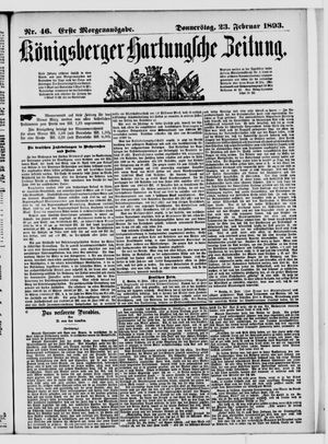 Königsberger Hartungsche Zeitung vom 23.02.1893