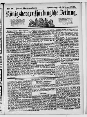 Königsberger Hartungsche Zeitung vom 23.02.1893