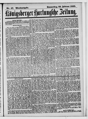 Königsberger Hartungsche Zeitung on Feb 23, 1893