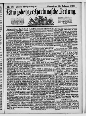 Königsberger Hartungsche Zeitung on Feb 25, 1893