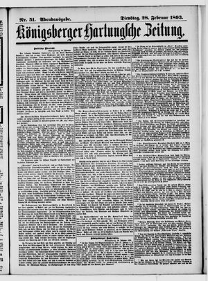 Königsberger Hartungsche Zeitung vom 28.02.1893