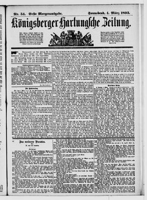 Königsberger Hartungsche Zeitung vom 04.03.1893