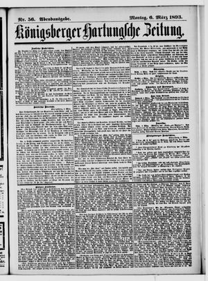 Königsberger Hartungsche Zeitung vom 06.03.1893