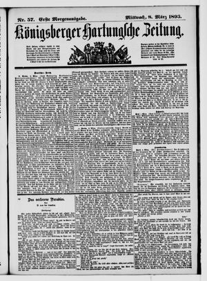 Königsberger Hartungsche Zeitung vom 08.03.1893